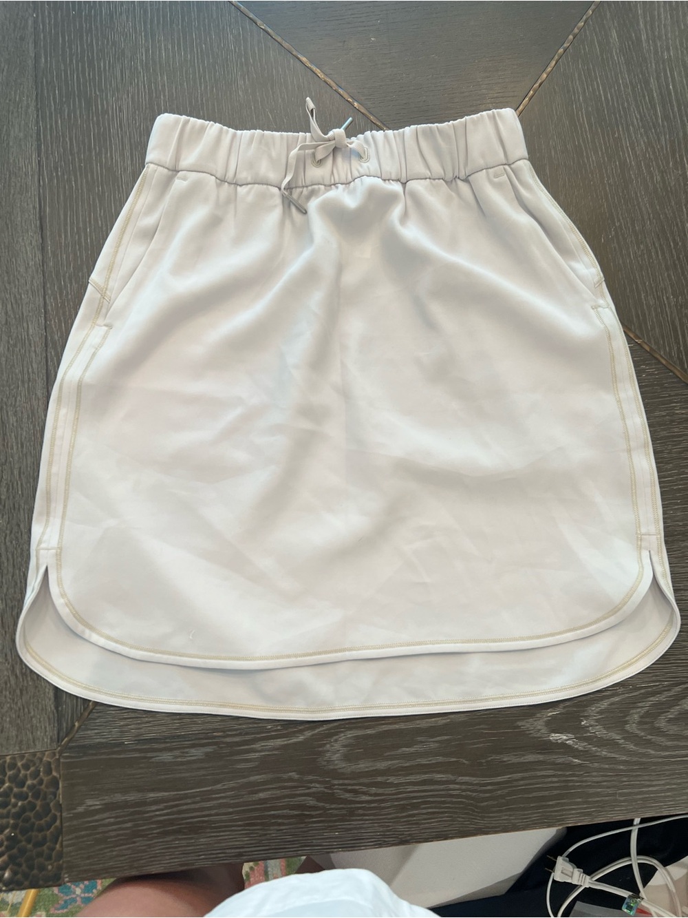 lululemon athletica White Drawstring Athletic Mini Skirt